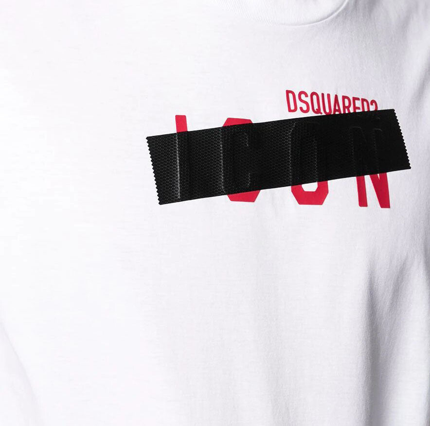 Dsquared2 Men&#39;s Tape Detail ICON T-Shirt White