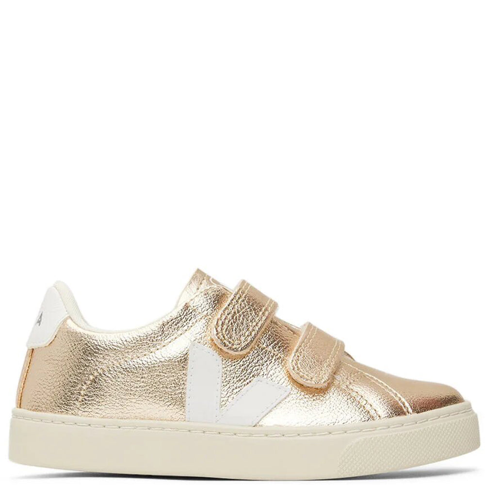 Veja Girls Explar Chromefree Leather Sneakers Gold