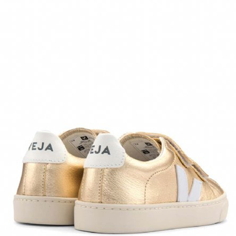 Veja Girls Explar Chromefree Leather Sneakers Gold