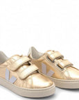 Veja Girls Explar Chromefree Leather Sneakers Gold