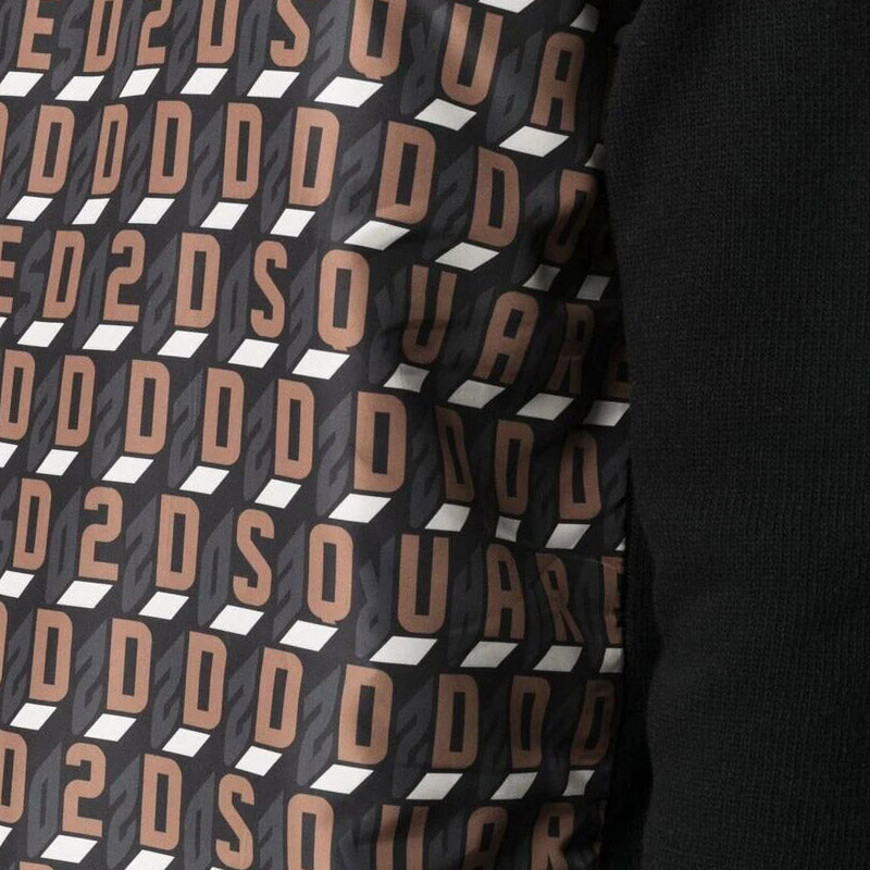 Dsquared2 Men&#39;s Logo Panel Wool Jumper Black/Brown