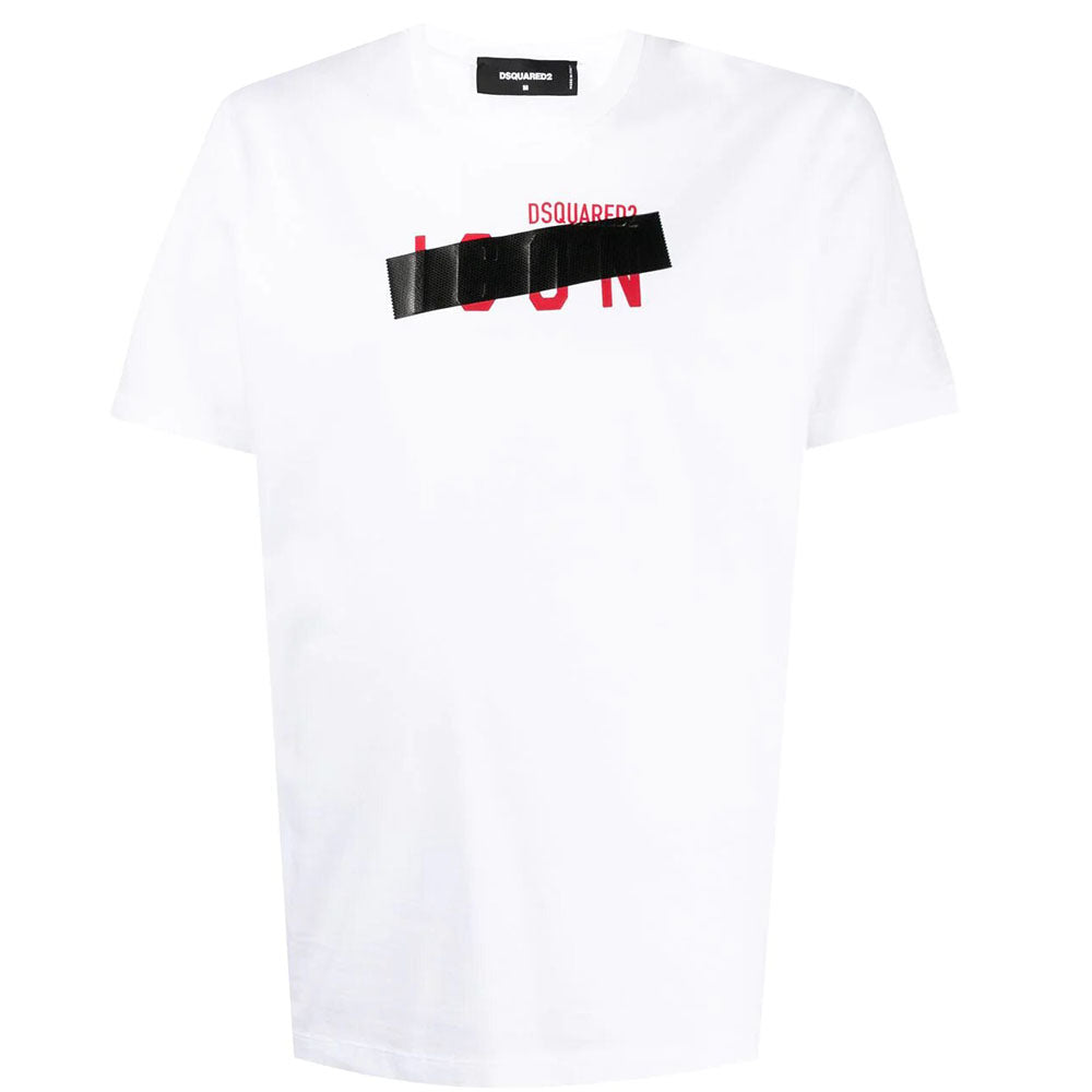 Dsquared2 Men&#39;s Tape Detail ICON T-Shirt White