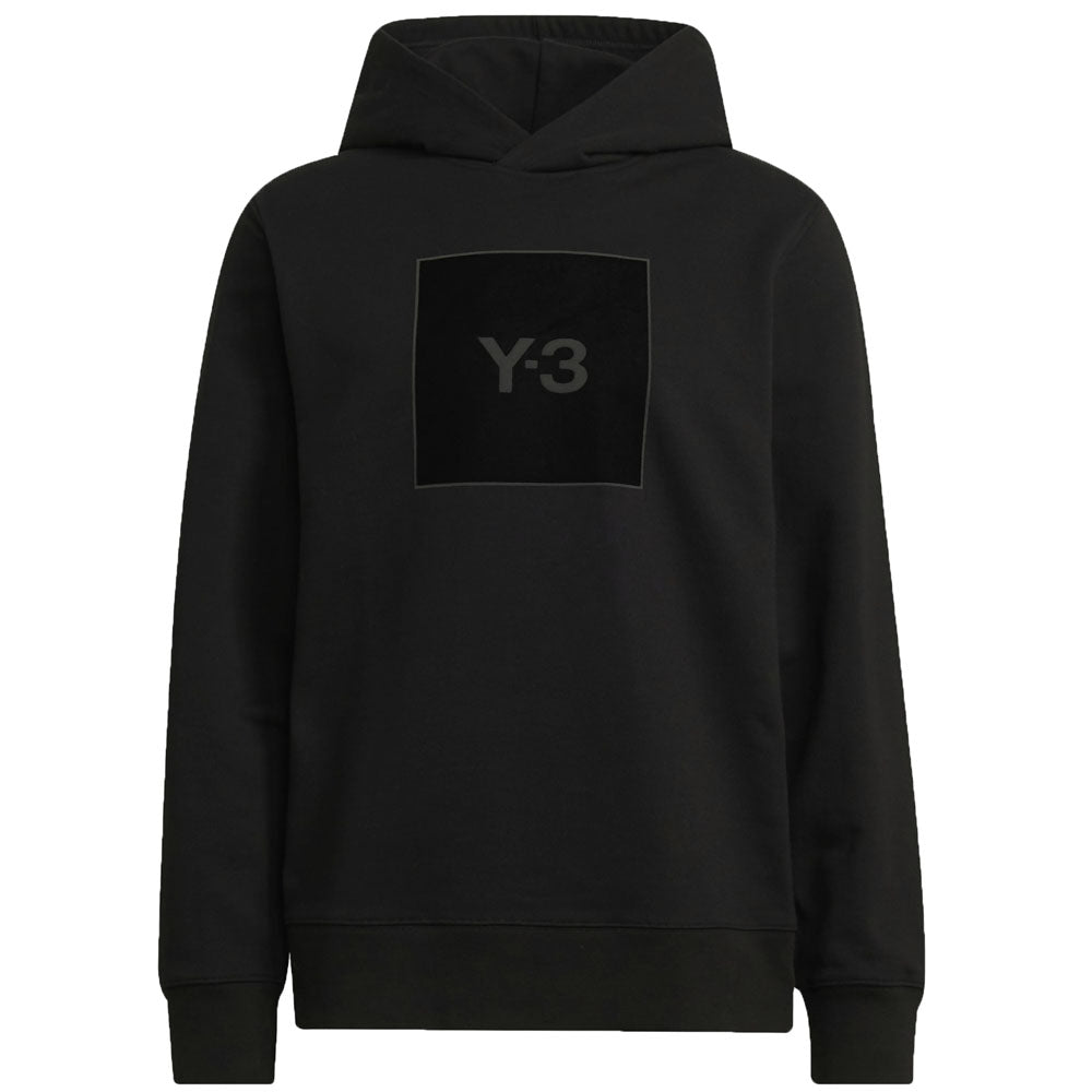 Y-3 Mens Square Logo Hoodie Black
