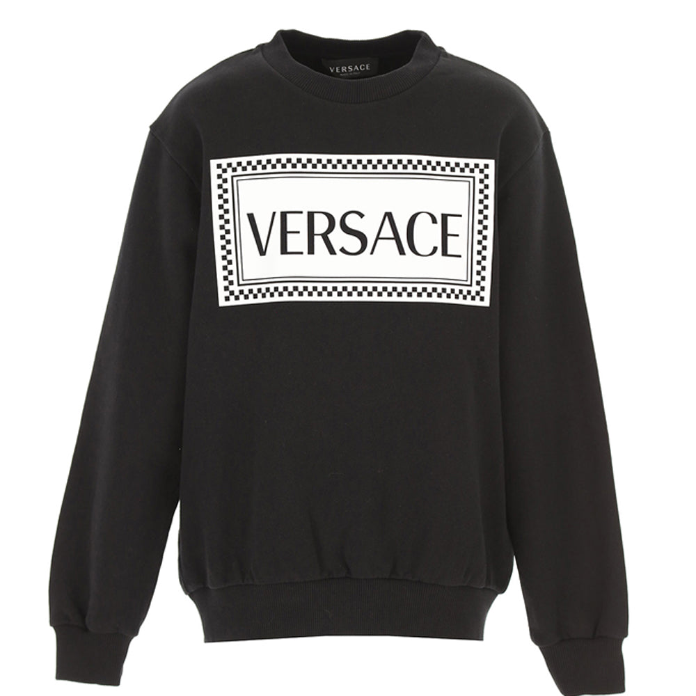 Versace Boys Cotton Logo Sweater Black