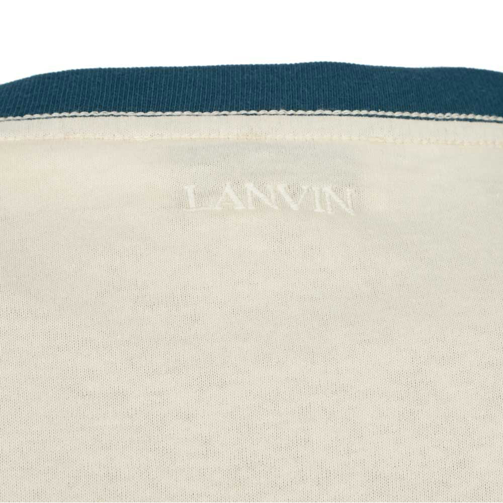 Lanvin Men&#39;s Carpeted Regular T-shirt Cream