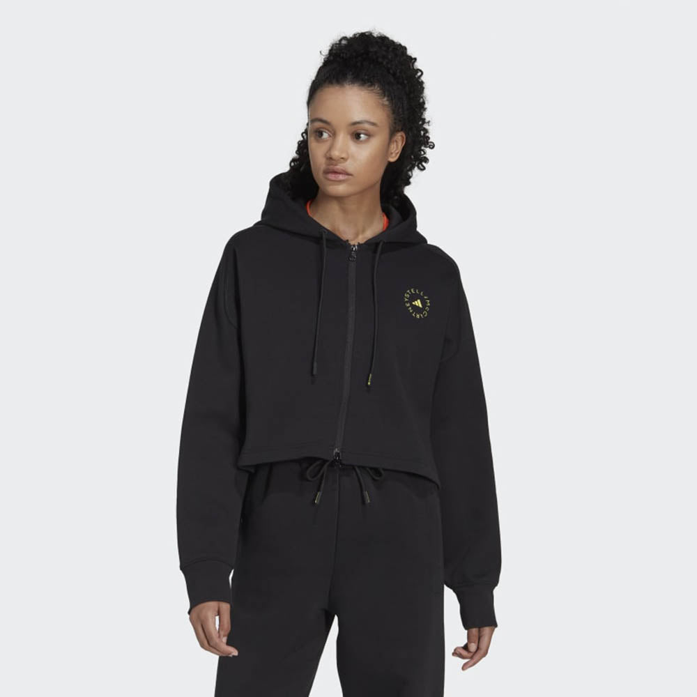 adidas by Stella McCartney Womens Crop Hoodie Black - adidas by Stella McCartneyHoodies