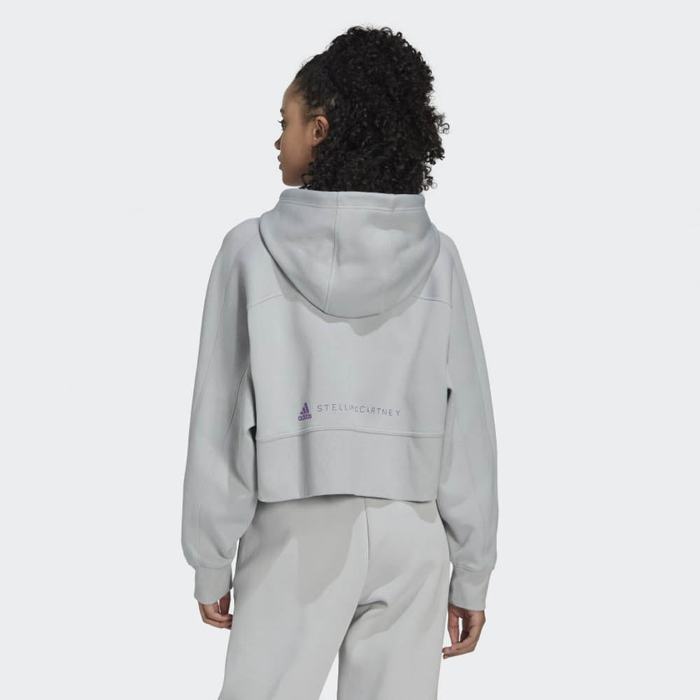 adidas by Stella McCartney Womens Crop Hoodie Grey - adidas by Stella McCartneyHoodies