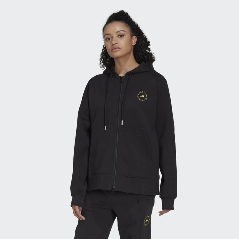 adidas by Stella McCartney Womens Logo Zip Hoodie Black - adidas by Stella McCartneyHoodies