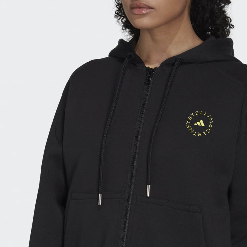 adidas by Stella McCartney Womens Logo Zip Hoodie Black - adidas by Stella McCartneyHoodies