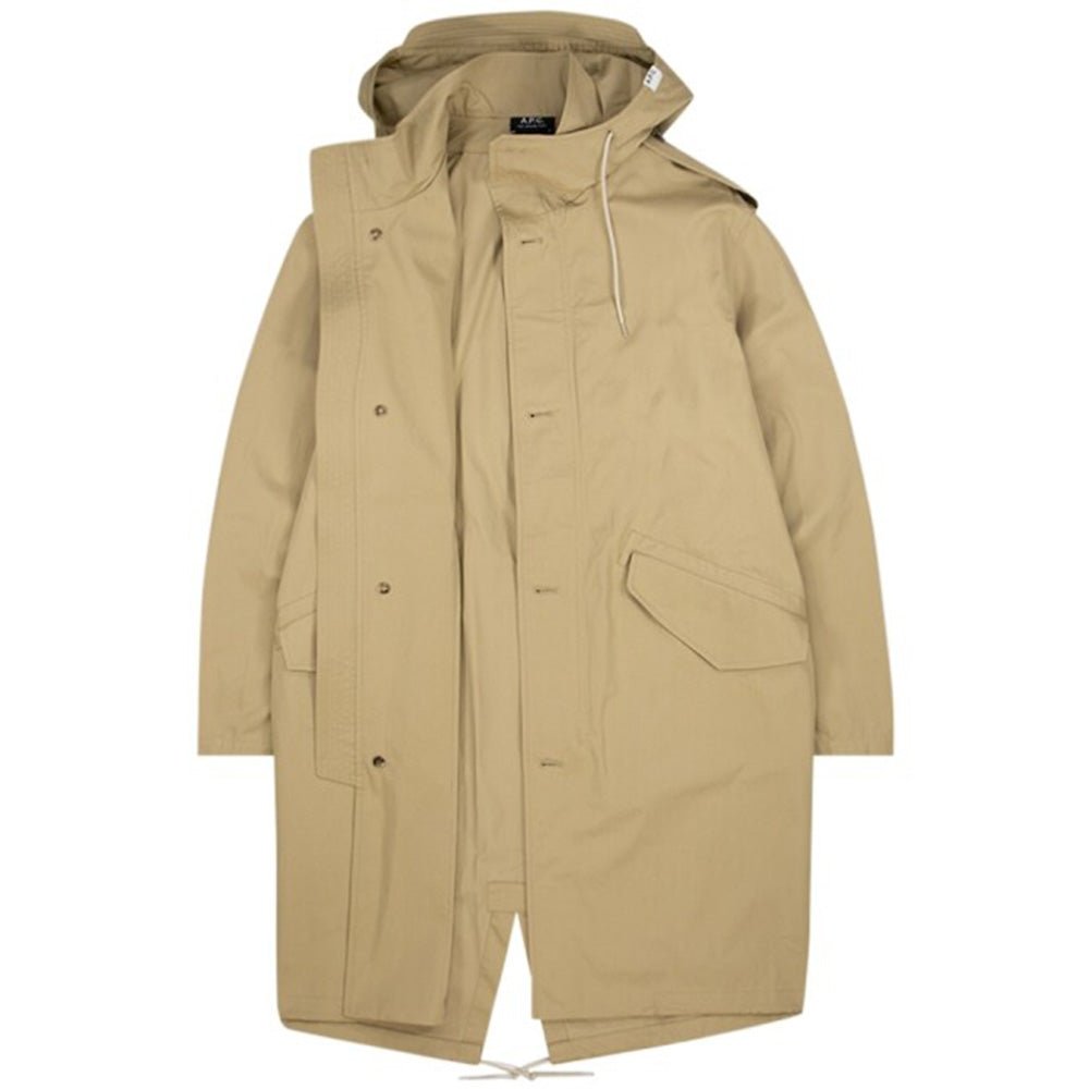 A.p.c Mens Antoine Parka Jacket Beige - A.p.cCoats &amp; Jackets