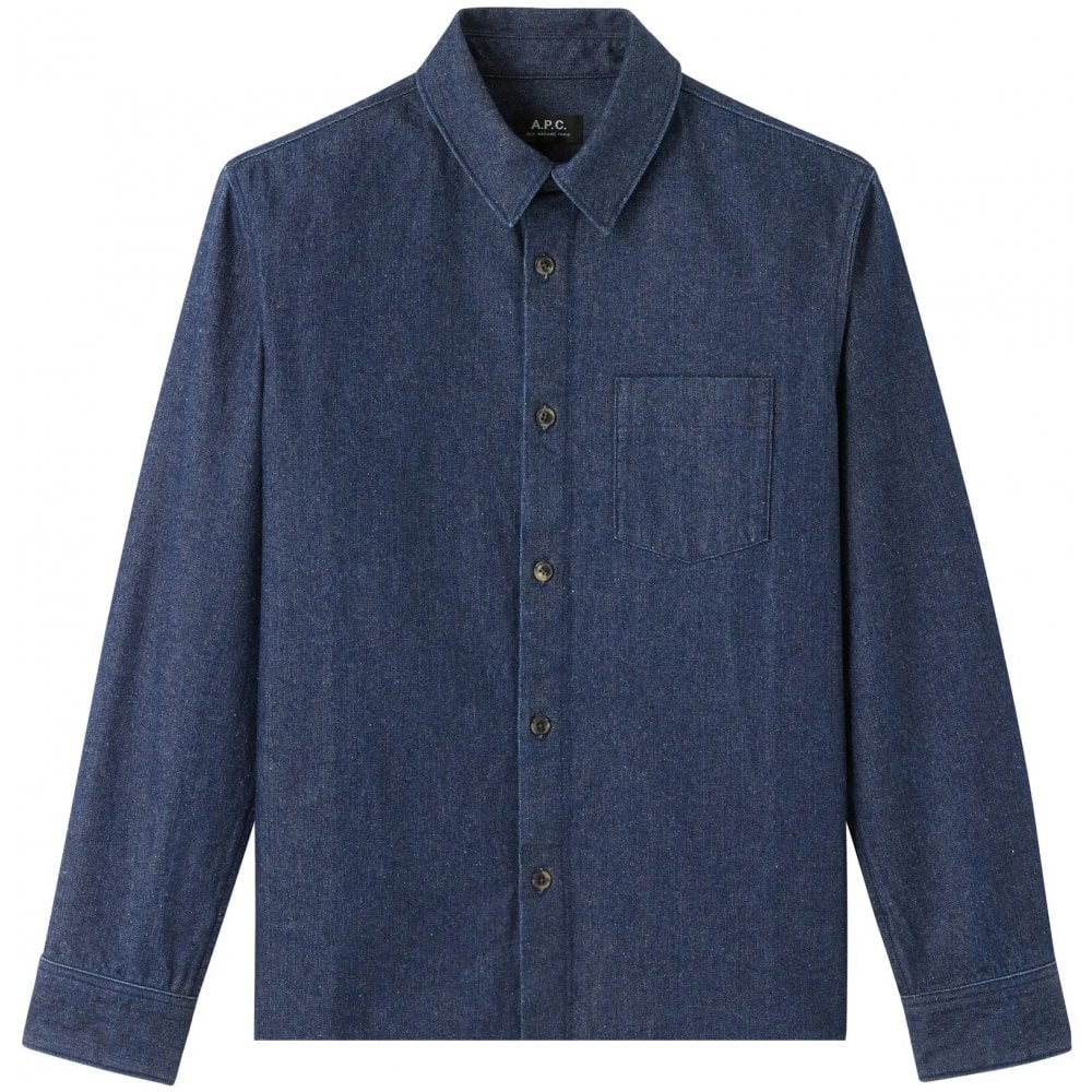 A.P.C. Men&#39;s Denim Victor Overshirt Blue - A.p.cShirt Jackets