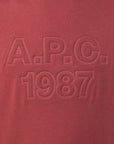 A.P.C Men's Hartman Embossed Logo T-Shirt Burgundy - A.p.cT-shirts