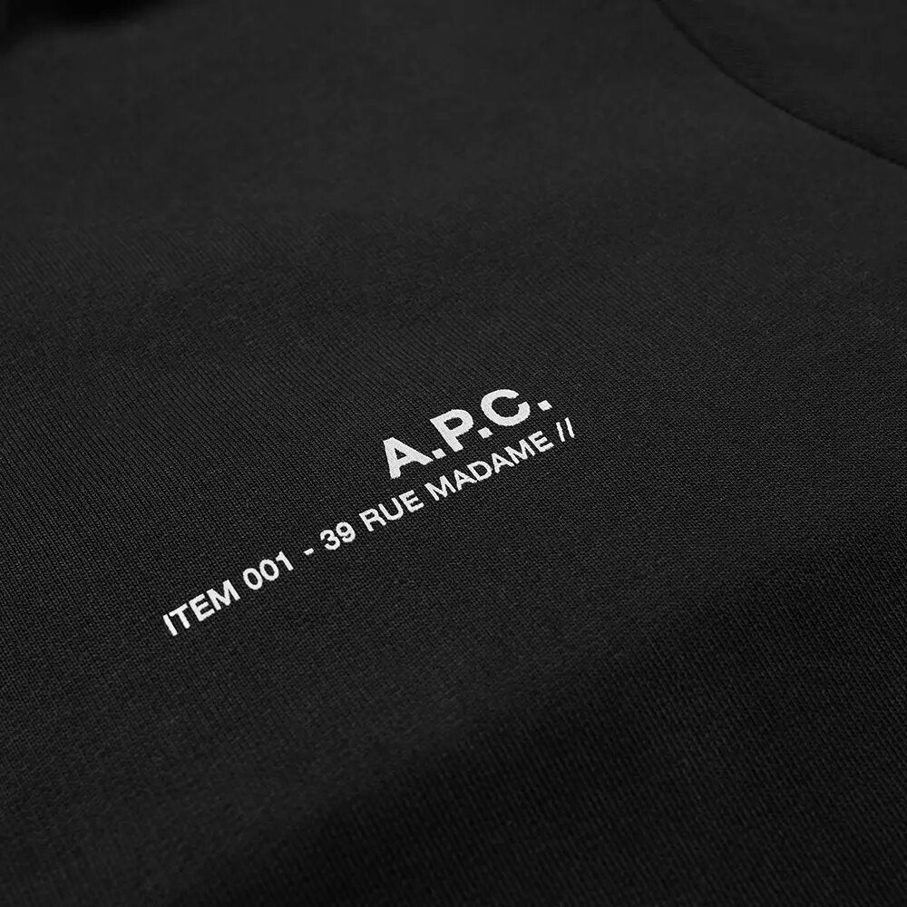 A.P.C Men&#39;s Item Logo Hoodie Black - A.p.cHoodies