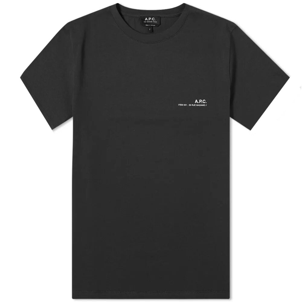 A.p.c Mens Item Logo T-shirt Black - A.p.cT-shirts