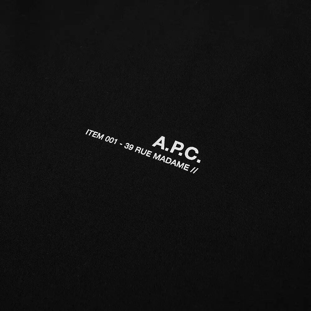 A.p.c Mens Item Logo T-shirt Black - A.p.cT-shirts