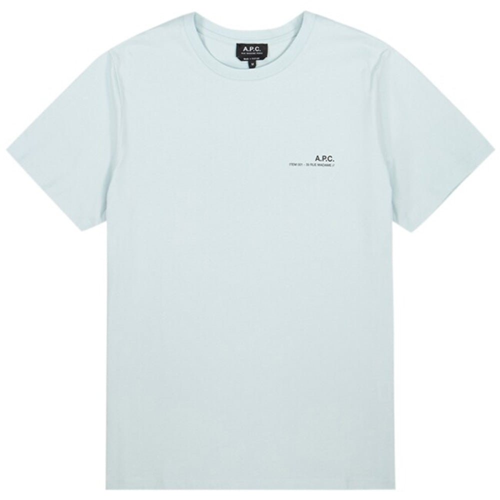 A.p.c Mens Item Logo T-shirt Blue - A.p.cT-shirts