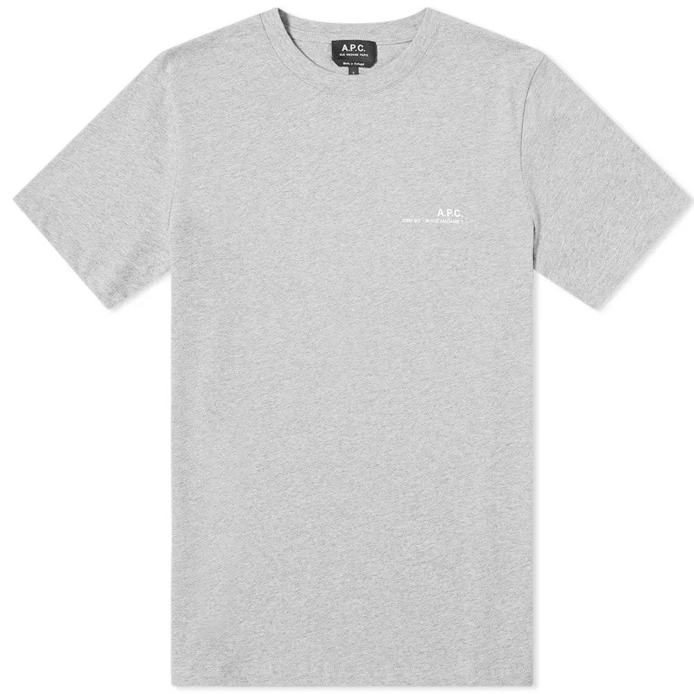 A.p.c Mens Item Logo T-shirt Grey - A.p.cT-shirts