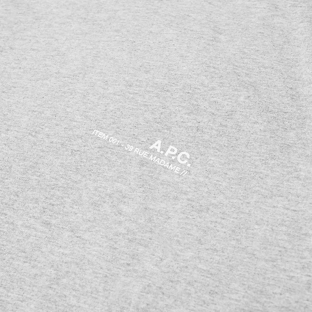A.p.c Mens Item Logo T-shirt Grey - A.p.cT-shirts
