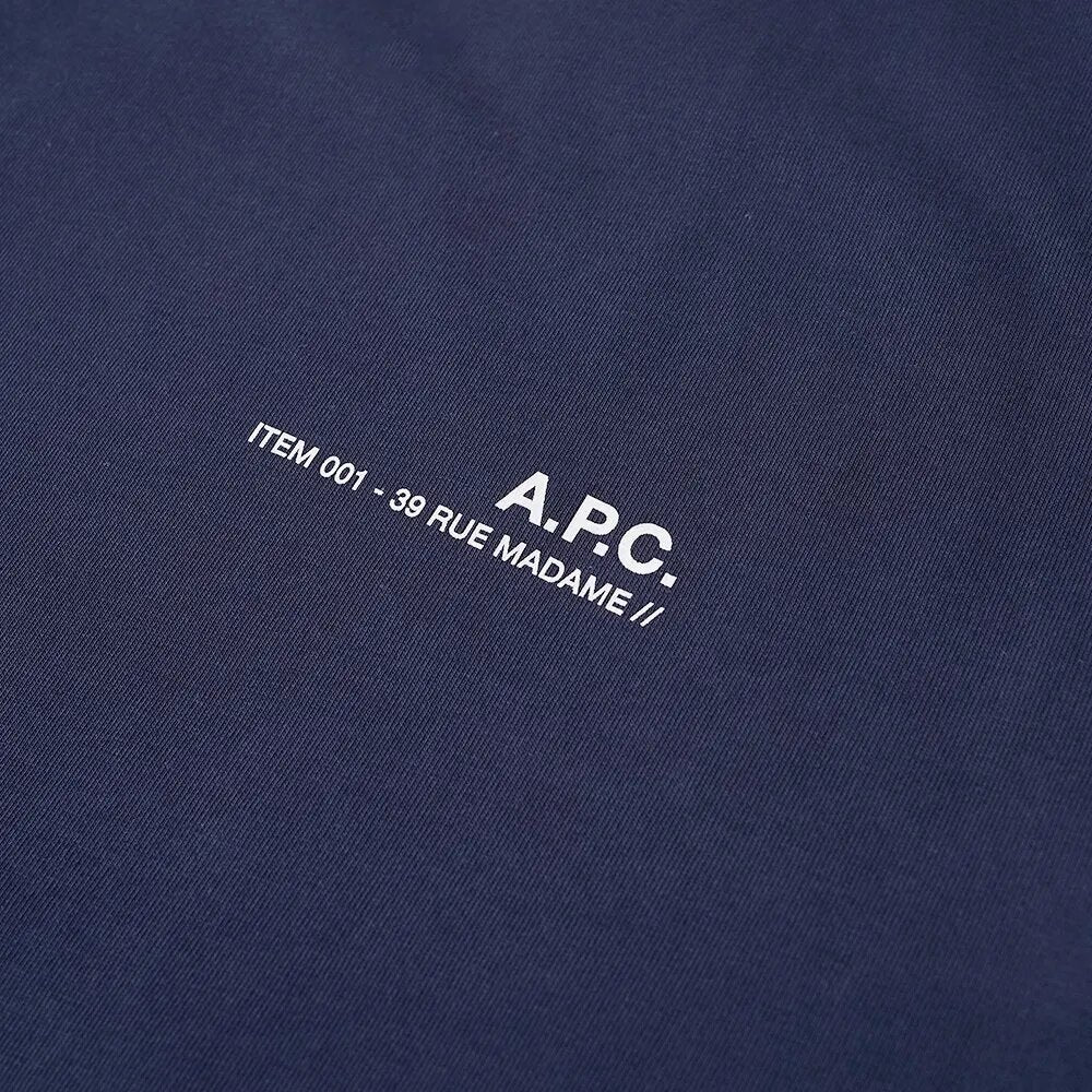 A.P.C Men&#39;s Item Logo T-shirt Navy - A.p.cT-Shirts