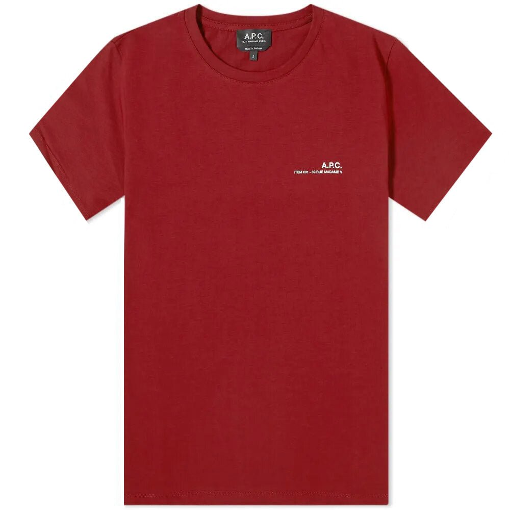 A.P.C Men&#39;s Item Logo T-shirt Red - A.p.cT-Shirts