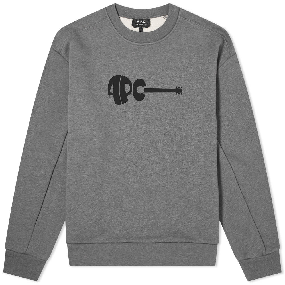 A.P.C Men&#39;s Jaheim Guitar Logo Sweater Grey - A.p.cSweaters