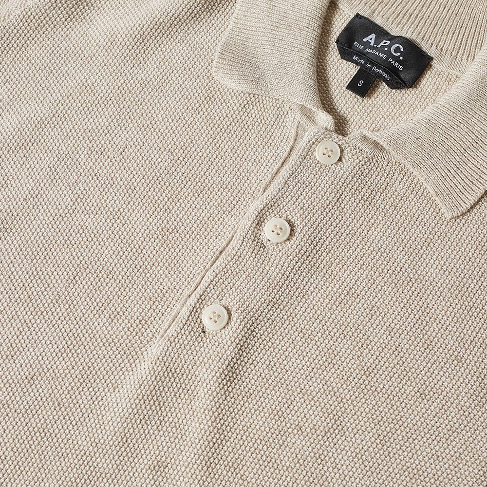 A.p.c Mens Jude Knit Polo Beige - A.p.cKnitwear