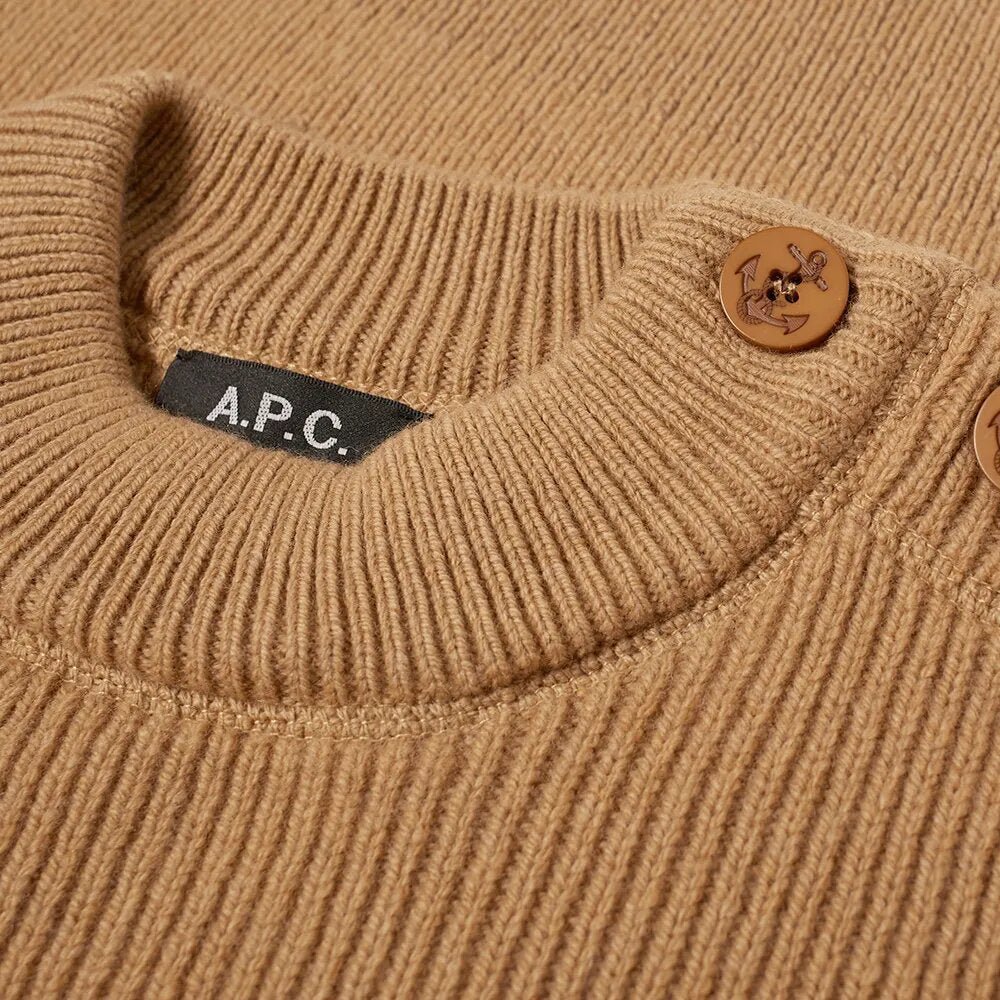 A.P.C Men&#39;s Logo Knitwear Camel - A.p.cKnitwear
