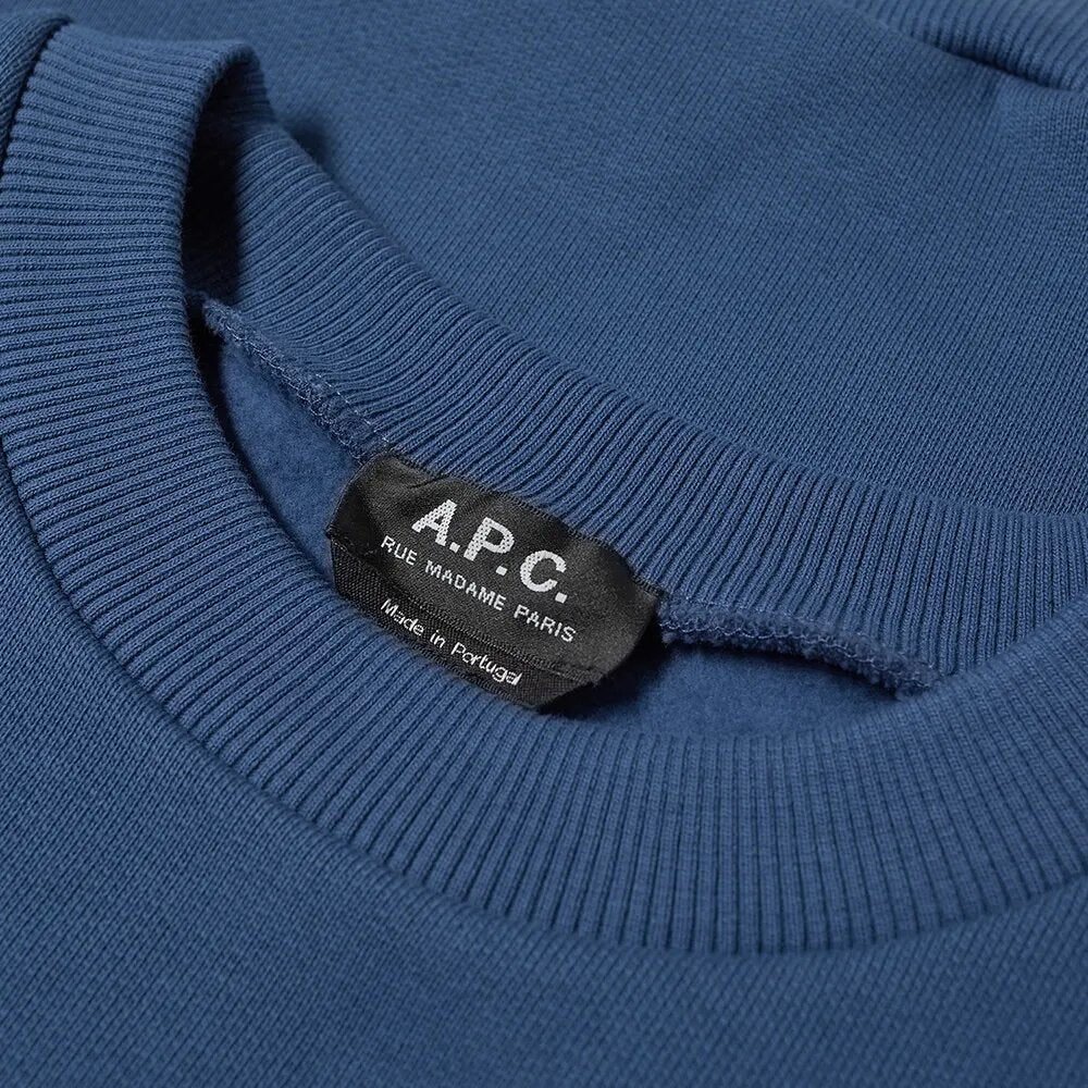 A.P.C Men&#39;s Logo Sweater Blue - A.p.cSweaters