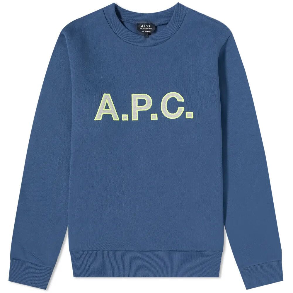 A.P.C Men&#39;s Logo Sweater Blue - A.p.cSweaters