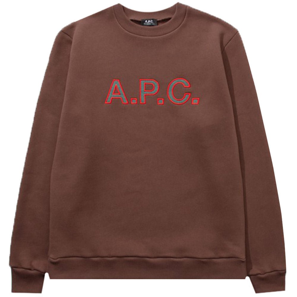 A.P.C Men&#39;s Logo Sweater Brown - A.p.cSweaters
