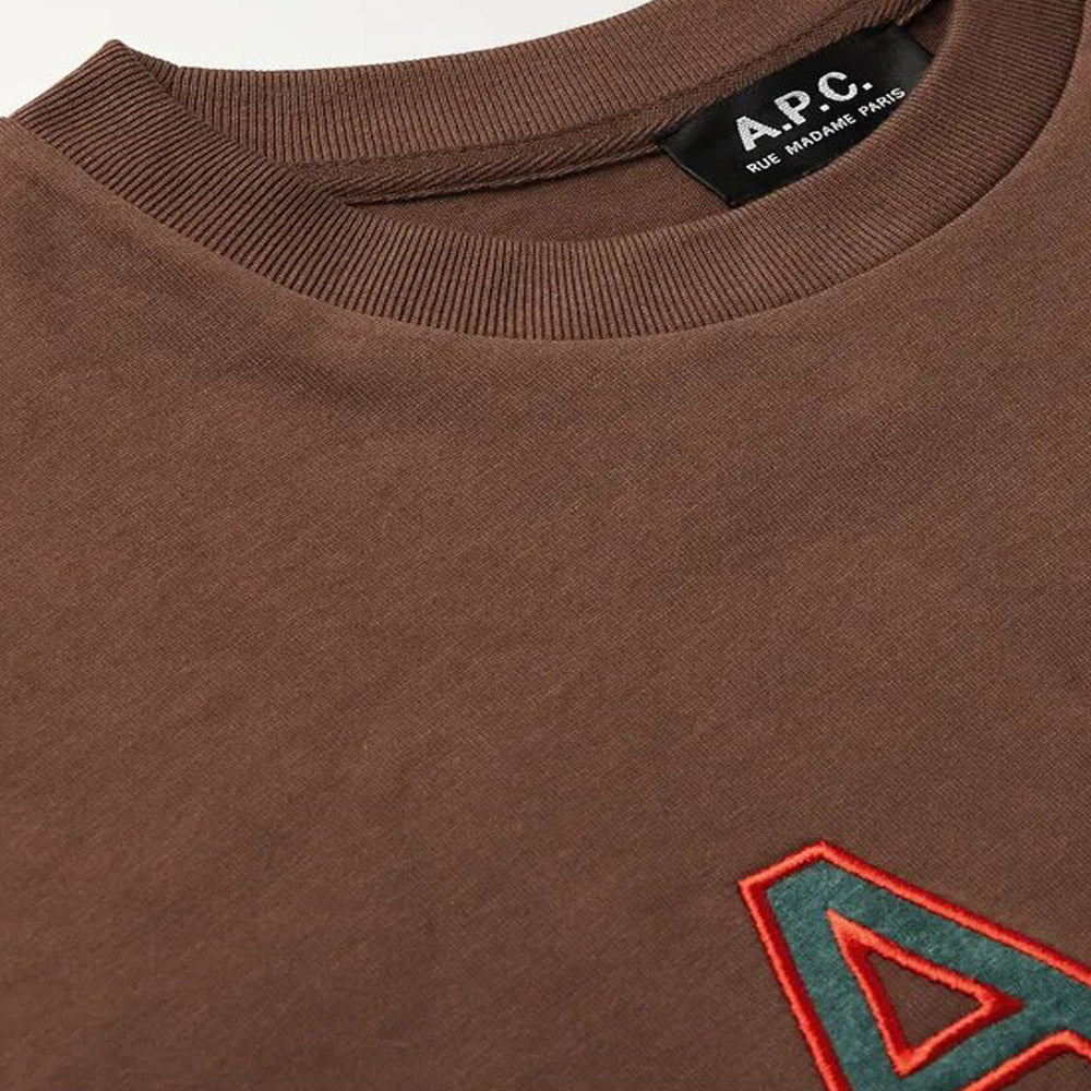 A.P.C Men&#39;s Logo T-shirt Brown - A.p.cT-Shirts
