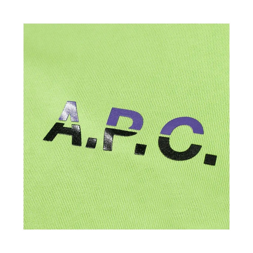 A.P.C. Men&#39;s Michael Fluorescent Logo Sweatshirt Light Green - A.p.cSweaters
