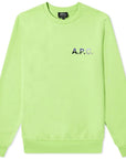 A.P.C. Men's Michael Fluorescent Logo Sweatshirt Light Green - A.p.cSweaters