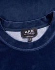 A.P.C Men's Organic Velvet Fleece Band Sweatshirt Navy - A.p.cSweaters