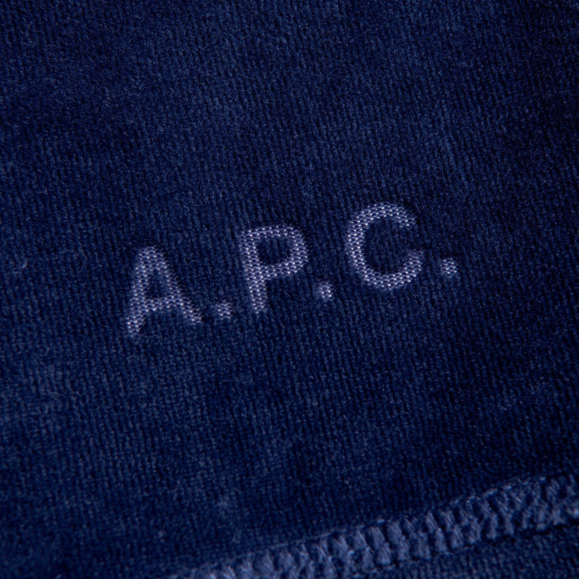 A.P.C Men&#39;s Organic Velvet Fleece Band Sweatshirt Navy - A.p.cSweaters