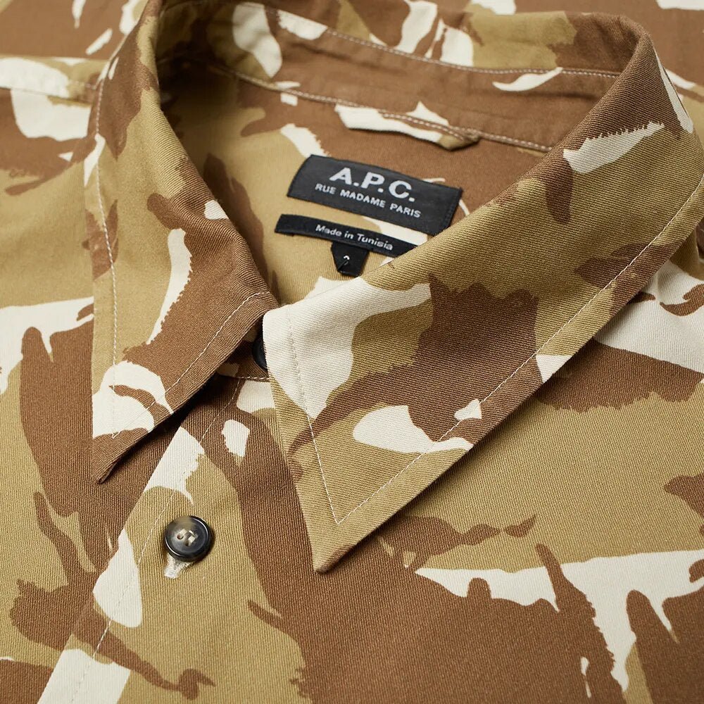 A.P.C Men&#39;s Short Sleeved Joey Shirt Camouflage - A.p.cShirts