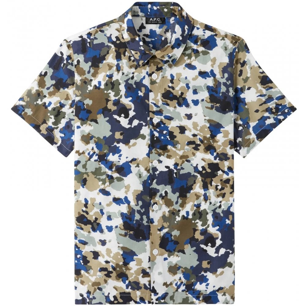 A.P.C Men&#39;s Slim Fit Chemisette Leandre Shirt Multicoloured - A.p.cShirts