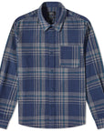 A.p.c Mens Trek Check Overshirt Blue - A.p.cShirts
