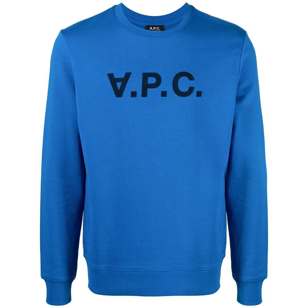 A.P.C Men&#39;s VPC Logo Crewneck Blue - A.p.cSweaters