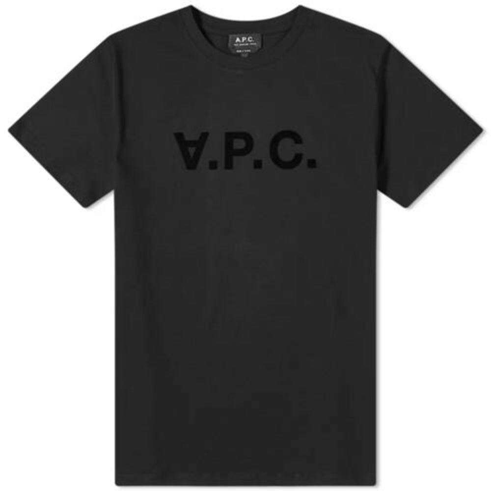 A.p.c Mens Vpc Logo T-shirt Black - A.p.cT-shirts