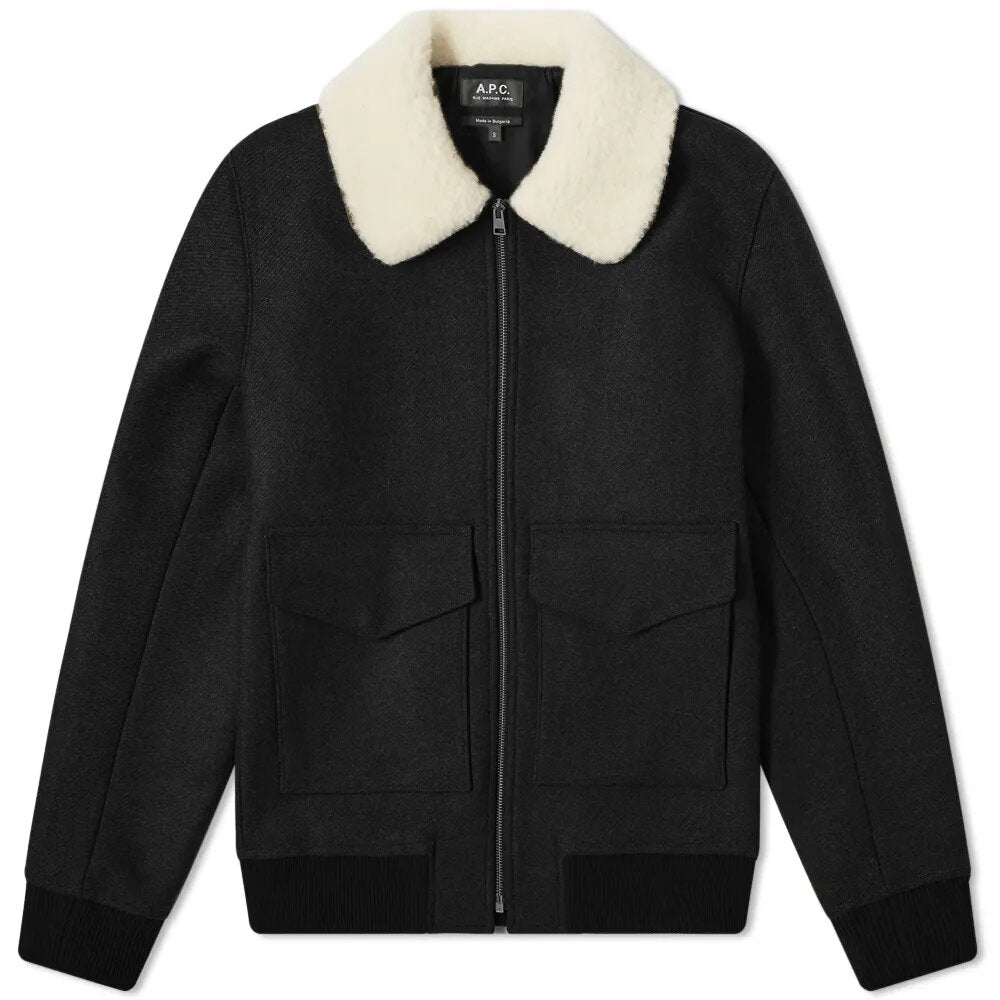 A.P.C Men&#39;s Wool Jacket Black - A.p.cCoats &amp; Jackets