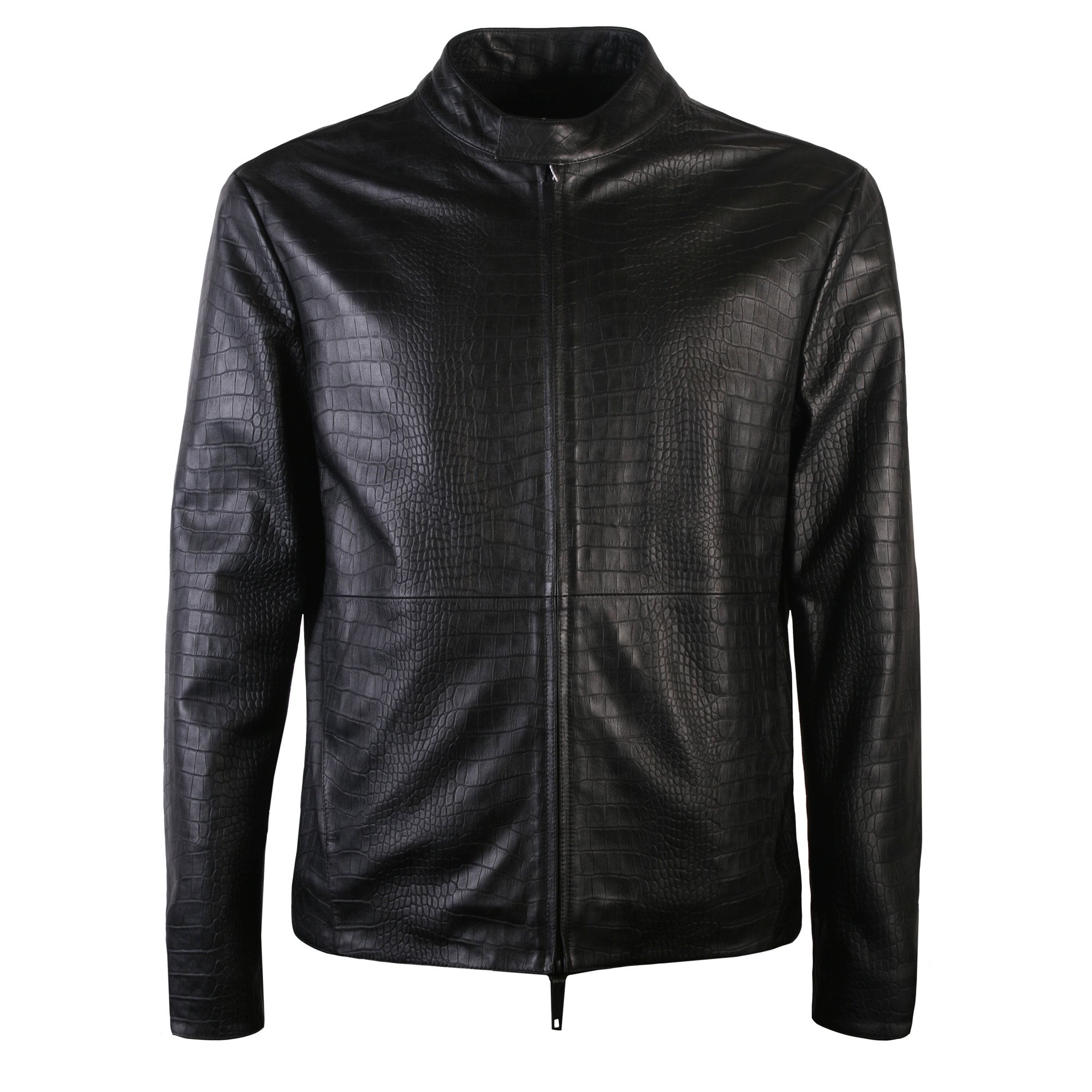 Armani Collezioni Men's Leather Bomber Jacket Black - Armani CollezioniCoats & Jackets