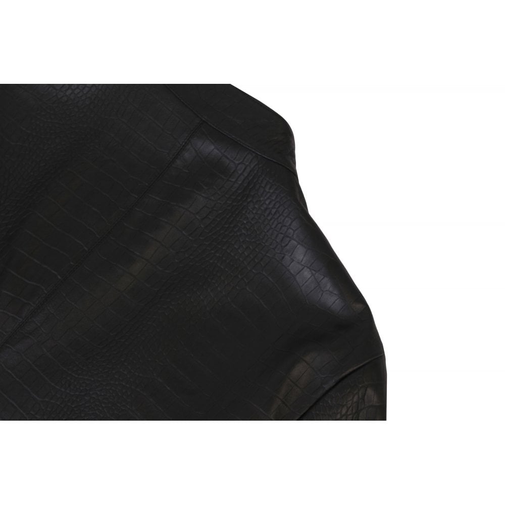 Armani Collezioni Men's Leather Bomber Jacket Black - Armani CollezioniCoats & Jackets