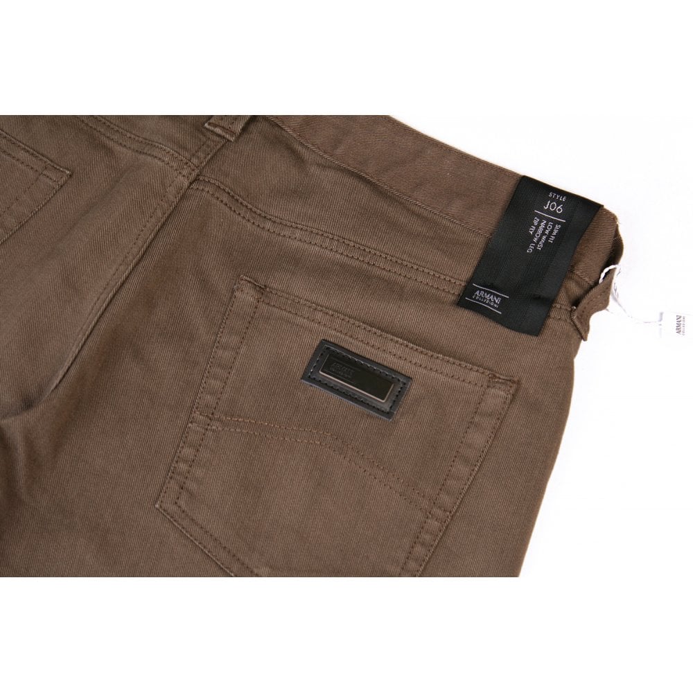 Armani Collezioni Men&#39;s Slim Fit J06 Jeans Brown - Armani CollezioniJeans