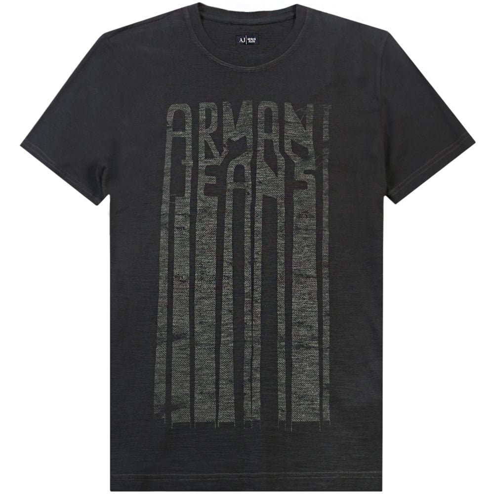 Armani Jeans Men&#39;s Graphic Print T-Shirt Charcoal - Armani JeansT-shirts