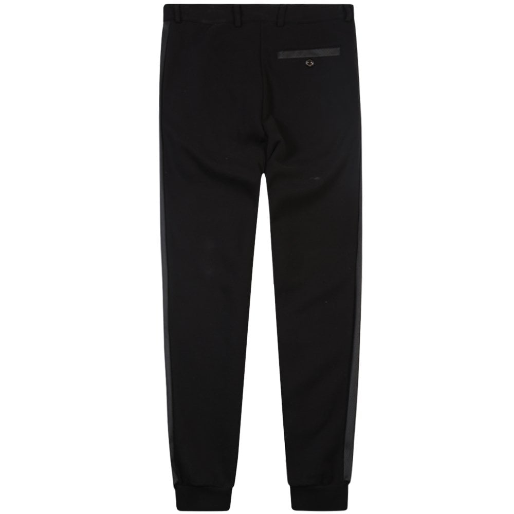 Armani Jeans Men&#39;s Leather Logo Classic Fit Joggers Black - Armani JeansSweat Pants