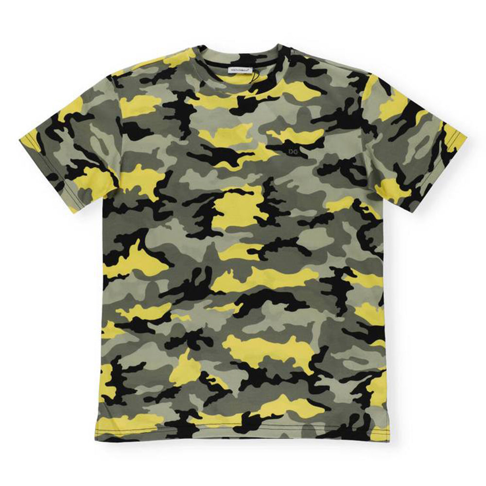 Dolce &amp; Gabbana Boys Camouflage-print cotton T-shirt
