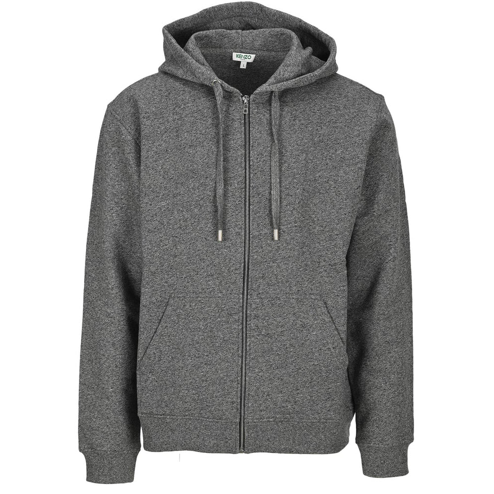 Kenzo Men&#39;s Zip-Up Logo Hoodie Grey