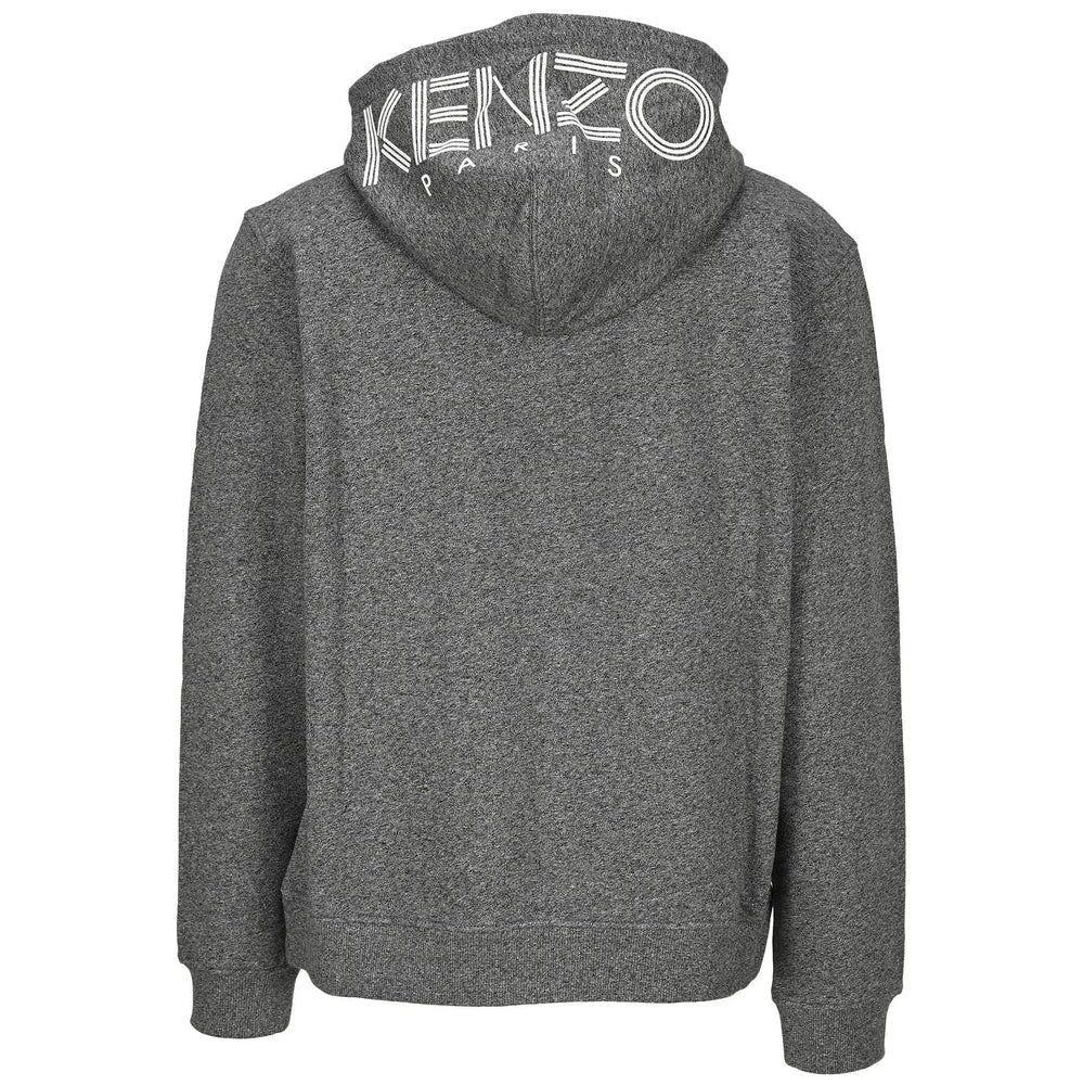 Kenzo Men&#39;s Zip-Up Logo Hoodie Grey