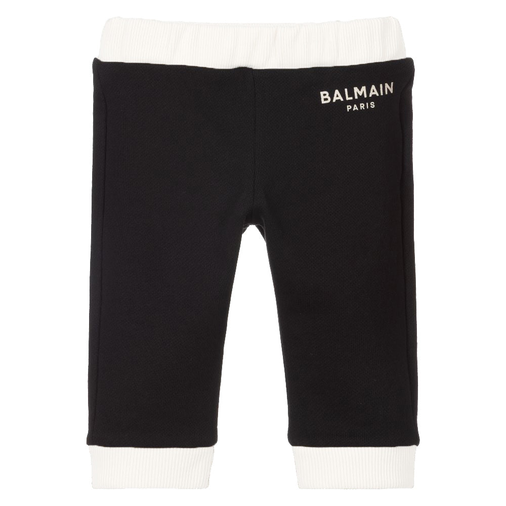 Balmain Baby Boys Logo Cotton Joggers Black - Balmain KidsJoggers